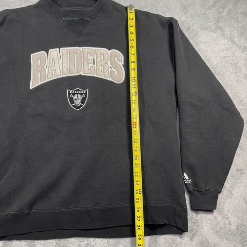 Raiders Sweatshirt NFL Adidas Collab Sz XL XXL Black Crewneck - 第 3/9 張圖片