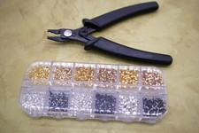 Crimping Beads for Jewelry Making 2200 Pieces Crimp Tubes with Crimping Plier