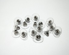 10pz ferma orecchini  cilindro in acciaio 11x6mm monachelle colore argento scuro