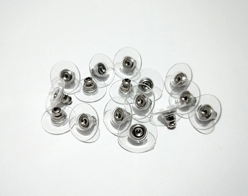 10pz ferma orecchini cilindro in acciaio 11x6mm monachelle colore argento scuro