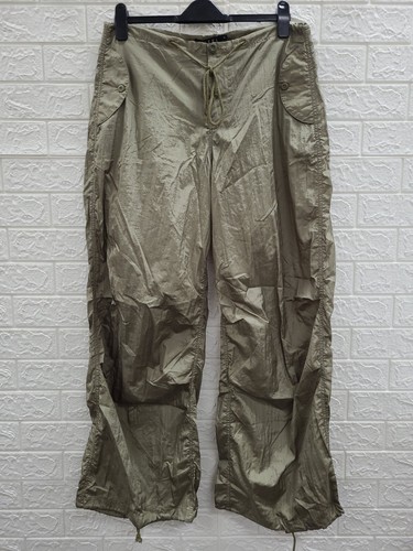 New Motel Chute Trouser Parachute Silver Green Size Medium | eBay
