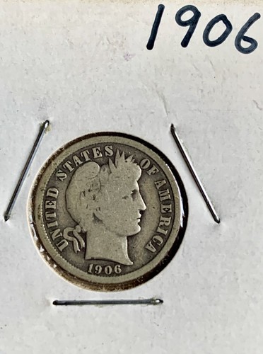 1906 Barber Dime 90% Silver