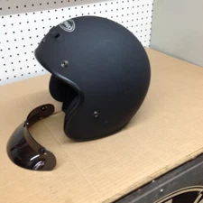 HELMET   OPEN FACE    [ GMAX-  GM 2S ]         LARGE    MATT   BLACK