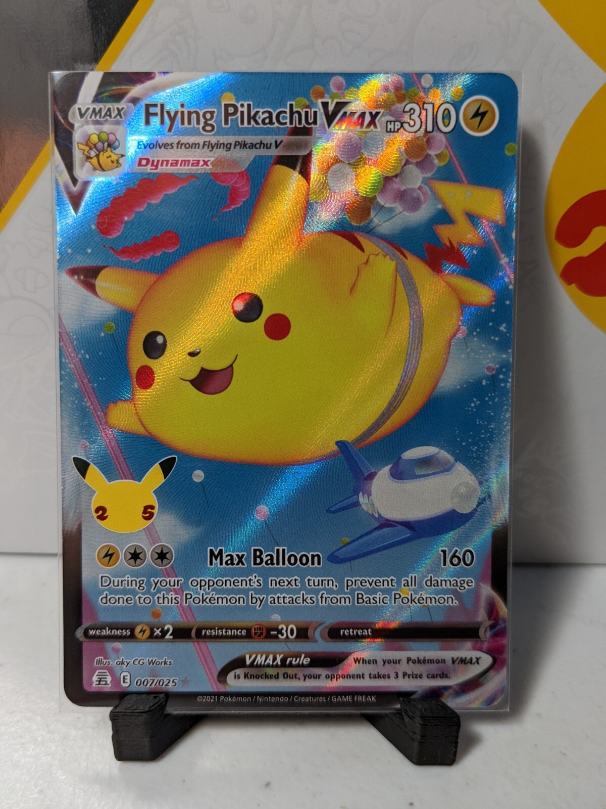 Pokemon Celebrations TCG Holo Ultra Rare Flying Pikachu VMAX 7/25