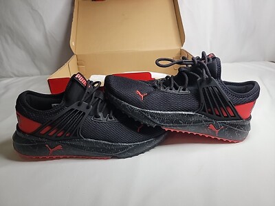 Puma Pacer Future Marbleized Mens US 9.5 Blk Red Sneakers Casual Shoes 386819-01