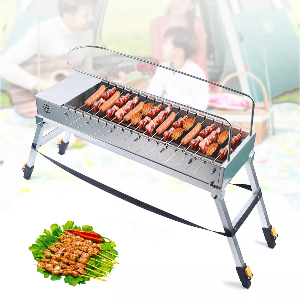 20 Stainless Steel Portable Tabletop Electric BBQ Grill