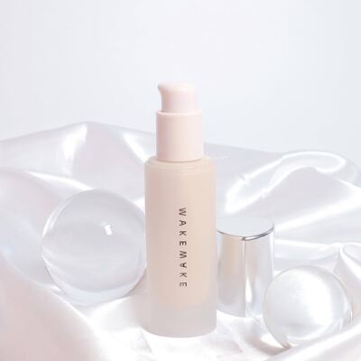 WAKEMAKE Water Velvet Cover Foundation 30ml Spatula Brush Gift, KBeauty, sample
