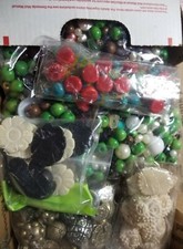 CRAFT lot ceramic glass wooden bone metal beads