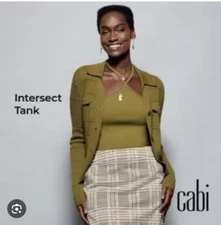 Cabi New NWT Intersect Tank #4576 green  Size XS - XL Was $59