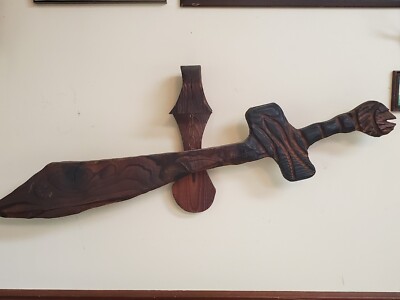 Vintage Hanging Wood Sword Fantasy Blacksmith Dungeons and Dragons LARP D&D