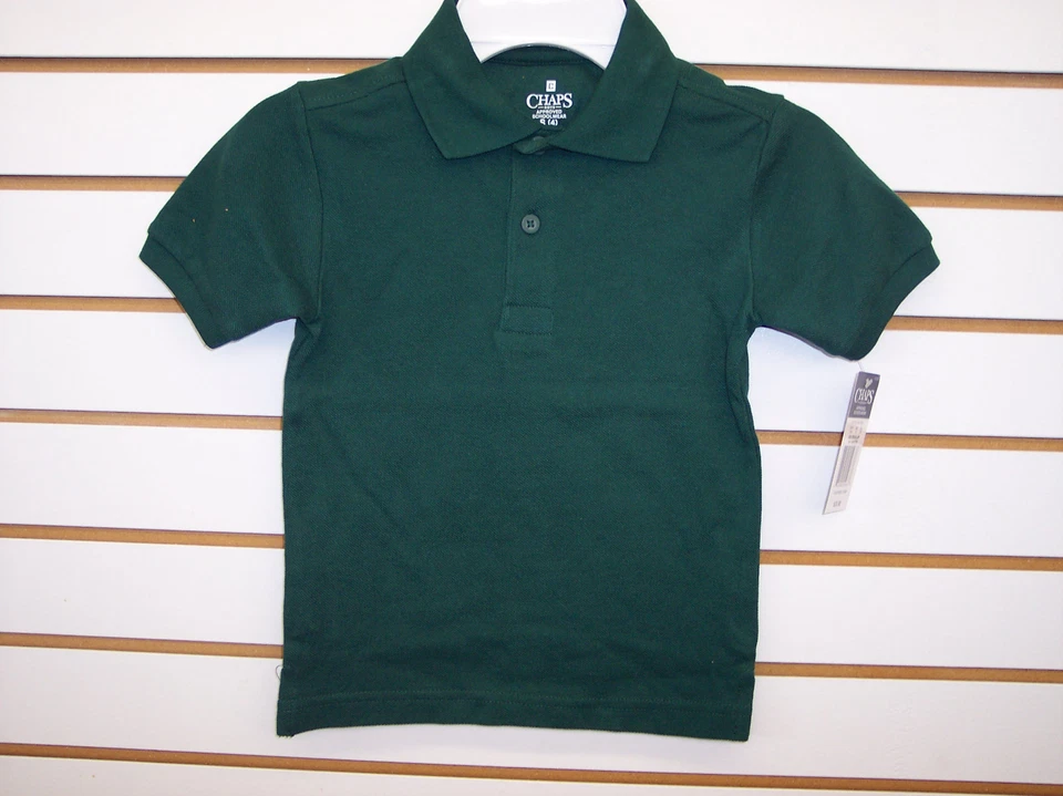 Chicos Chaps $20 Uniforme Borgoña o Verde Cazador Polo Talla S(4) - L(7) Foto 2 de 2