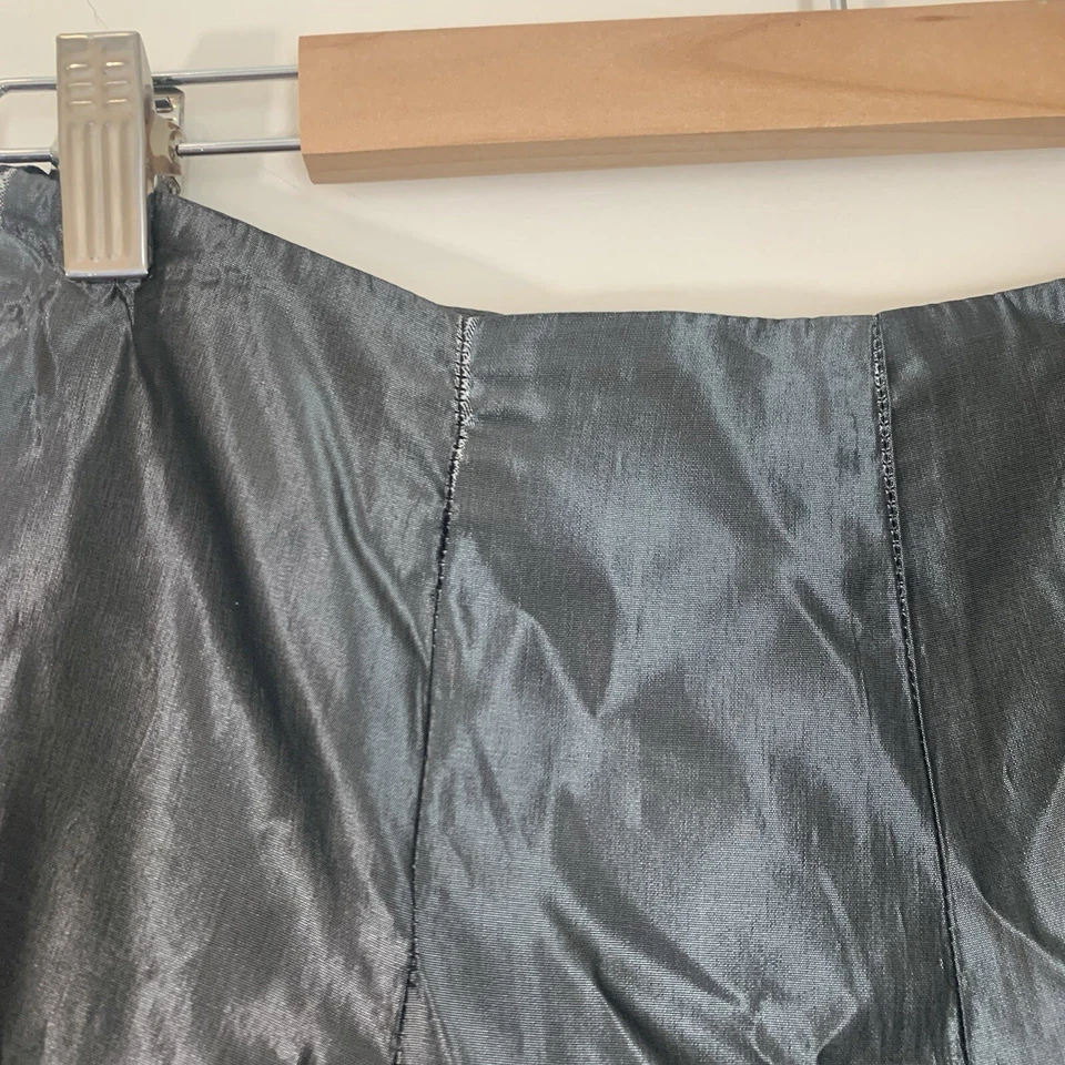 Vintage Rampage Womens Maxi Skirt 7 Gunmetal Taffeta Cybergoth Whimsigoth Vamp - Image 4 of 4
