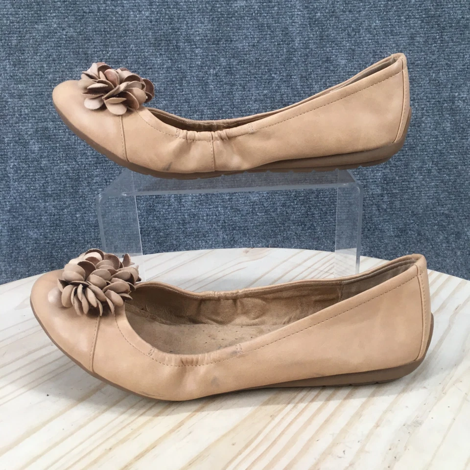 Naturalizer Zapatos Mujer 9 M Uma Ballet Pisos Beige Imitación Cuero Cómodo Floral Foto 2 de 4