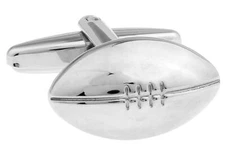 Football Pair Cufflinks in a Presentation Gift Box & Polishing Cloth