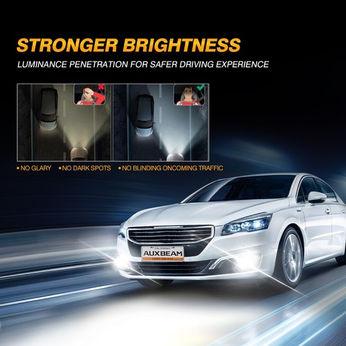 AUXBEAM H11 H8 H9 LED Headlight Kit Low Beam Bulbs Bright White 6000K 8000LM 44W - Picture 3 of 12