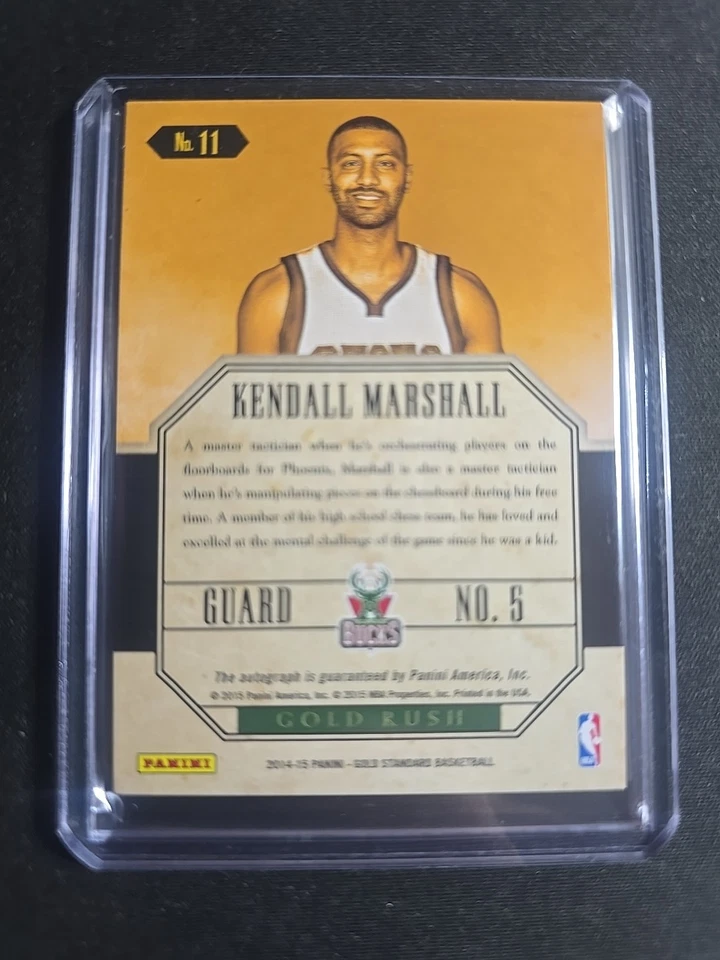 2014-15 Panini Gold Standard Gold Rush /199 Kendall Marshall #11 Auto - Image 2 of 2