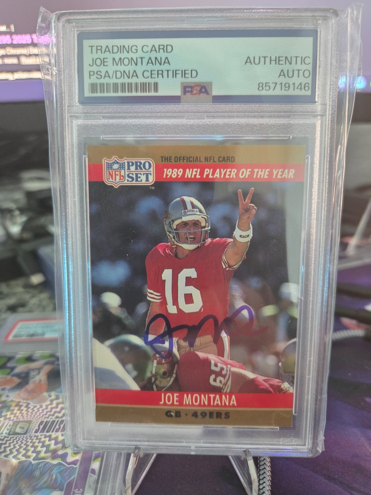 Joe Montana Signed 1990 Pro Set #2 PSA DNA Certified Auto 49ers HOF