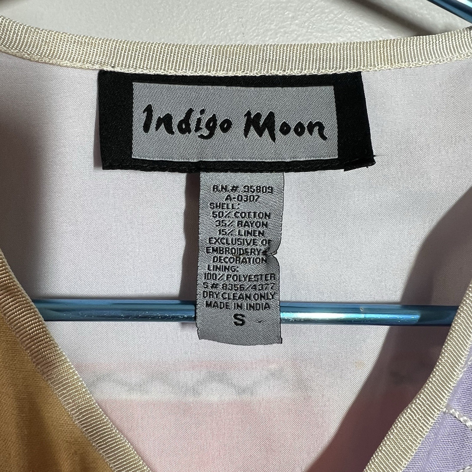 Indigo Moon Patchwork Jacket Size S Button Up Emb… - image 7