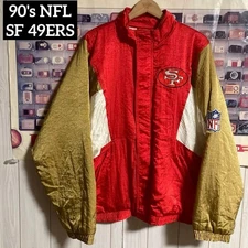 90s Vintage APEX ONE NFL San Francisco 49ers Padded Jacket Blouson Red Vintage