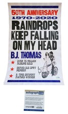B.J. Thomas Signed Autographed 12x18 Raindrops Keep Falling Poster ACOA