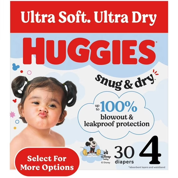 S Size 4 (22-37 Lbs) 12 Hr Protection 30 Ct