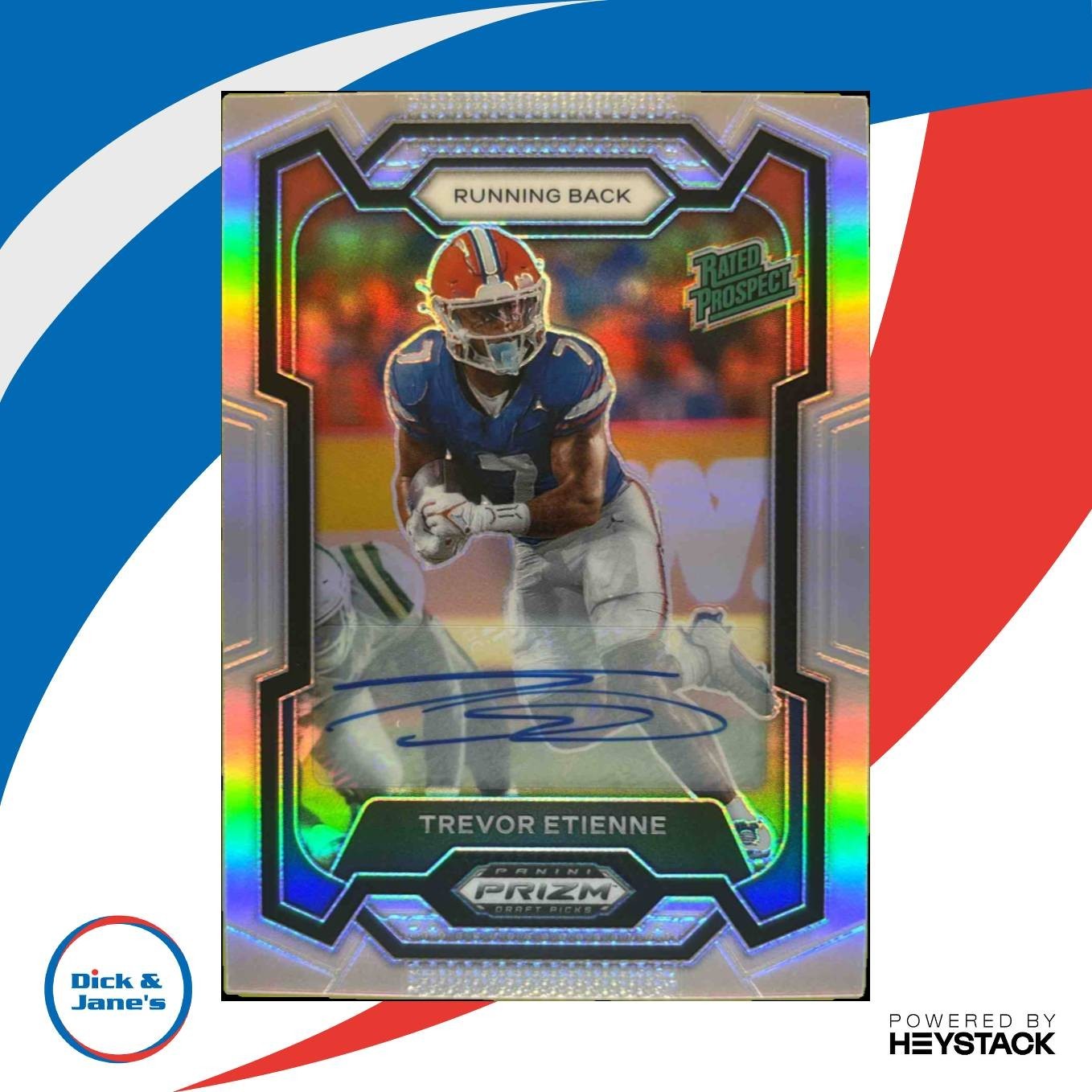 2024 Prizm Draft Picks Trevor Etienne Auto Silver Holo #196 RC Florida Gators
