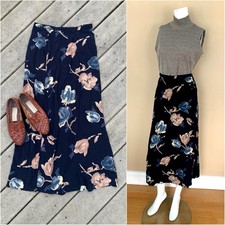Vintage 90's A-Line Skirt Large Floral Print Maxi Skirt