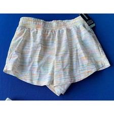 DSG Girls Stride White Multi Spacedye Mid-Rise Athletic Shorts Size L 14 NWT