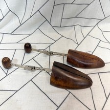 Gano Downs Denver Shoe Trees Adjustable Brown Wood Metal Split Toe Shapers VTG