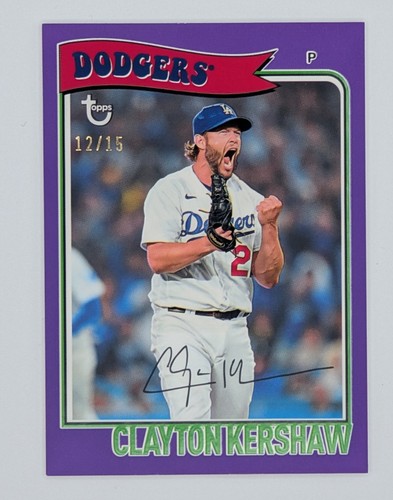 2023 Topps Brooklyn Collection Purple /15 Clayton Kershaw #39 - Bild 1 von 2