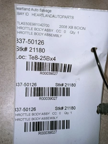 Throttle Body Throttle Valve Assembly 2.4L Fits 08-15 SCION XB 39027 - Image 3 of 4