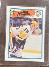MARIO LEMIEUX 1988-89 TOPPS HOCKEY PENGUINS BASE #1 Q1880