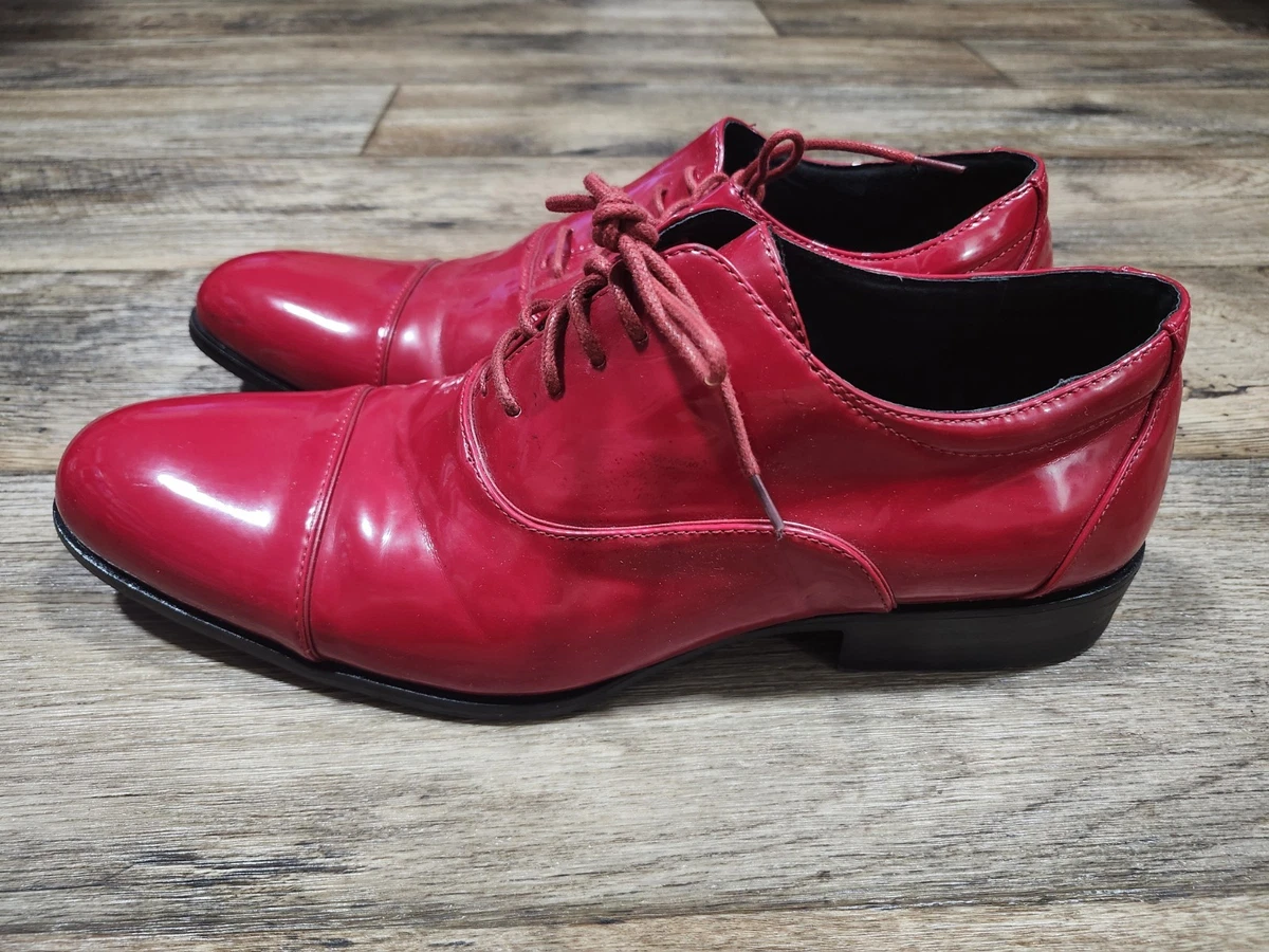 Oxford Red Patent Leather Dress Shoes for Men for sale | eBay