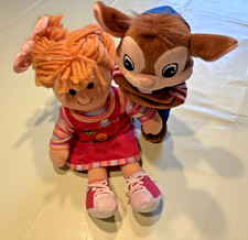 Kuscheltier ca. 29 cm groß und Kuschelpuppe ca. 34 cm groß weich sehr schön