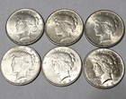 6 x 1925 Peace Dollars - Nice Higher Grade Silver Coins — photo 1