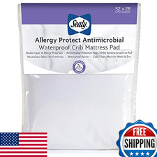 Sealy Baby Allergy Protect Antimicrobial Crib Mattress Protector Pad Fitted Todd