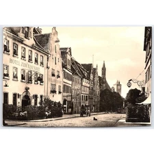 Postcard Hotel Zum Eisenhut Rothenburg Germany Architecture 1964