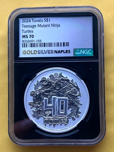 2024 Tuvalu Teenage Mutant Ninja Turtles Silver Coin NGC "MS70" Cert#8332691-155