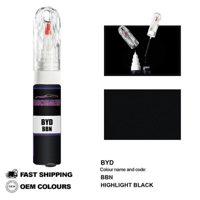FÜR BYD HIGHLIGHT BLACK BBN Touch Up Lackstift Pinsel Fix Kit Kratzer Chip Set