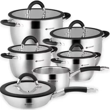 Orlando 11-Piece Stainless Steel Induction Cookware Set – Dishwasher Safe Saucep