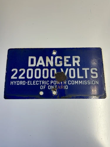 Vintage Ontario Hydro-Electric Power Commission Porcelain Sign