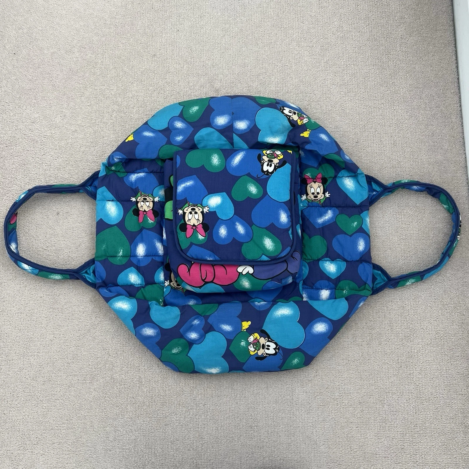 Disney Vintage Baby Carry Basket Cot 90s Mickey and Minnie Mouse Hauck Style
