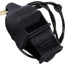Fox 40 Sonik Blast CMG 3-Chamber Pealess Whistle + Lanyard, Black