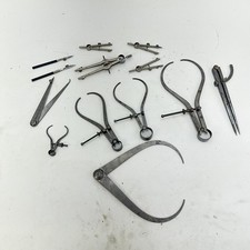 LS Starrett Co Mixed Caliper Tool Set Made in USA LOT DIVIDER COMPASS OD MEASURE