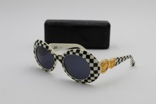 RARE Vintage Gianni Versace Sunglasses Mod 418 Col SC1 Checkered 90s Medusa Case