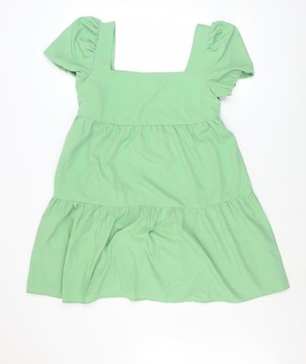 Urban Threads Damen grün kurz A-Linie Puffärmel Kleid Größe 10