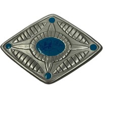 Guidance Belt Buckle Life and Sacred Spirits Collection Silver Tone Blue Enamel