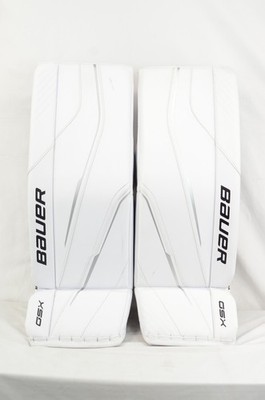Bauer GSX Junior Goalie Leg Pads Size Large 30+ White/Silver (0731-3308)