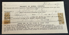 1913 Receipt of Rural Carrier Postal Money Or...