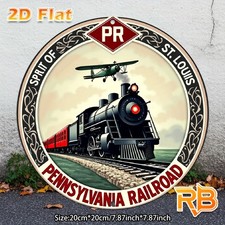 Vintage Railroad Sign Southern Railroad Pennsylvania Aluminum Sign 8 Round